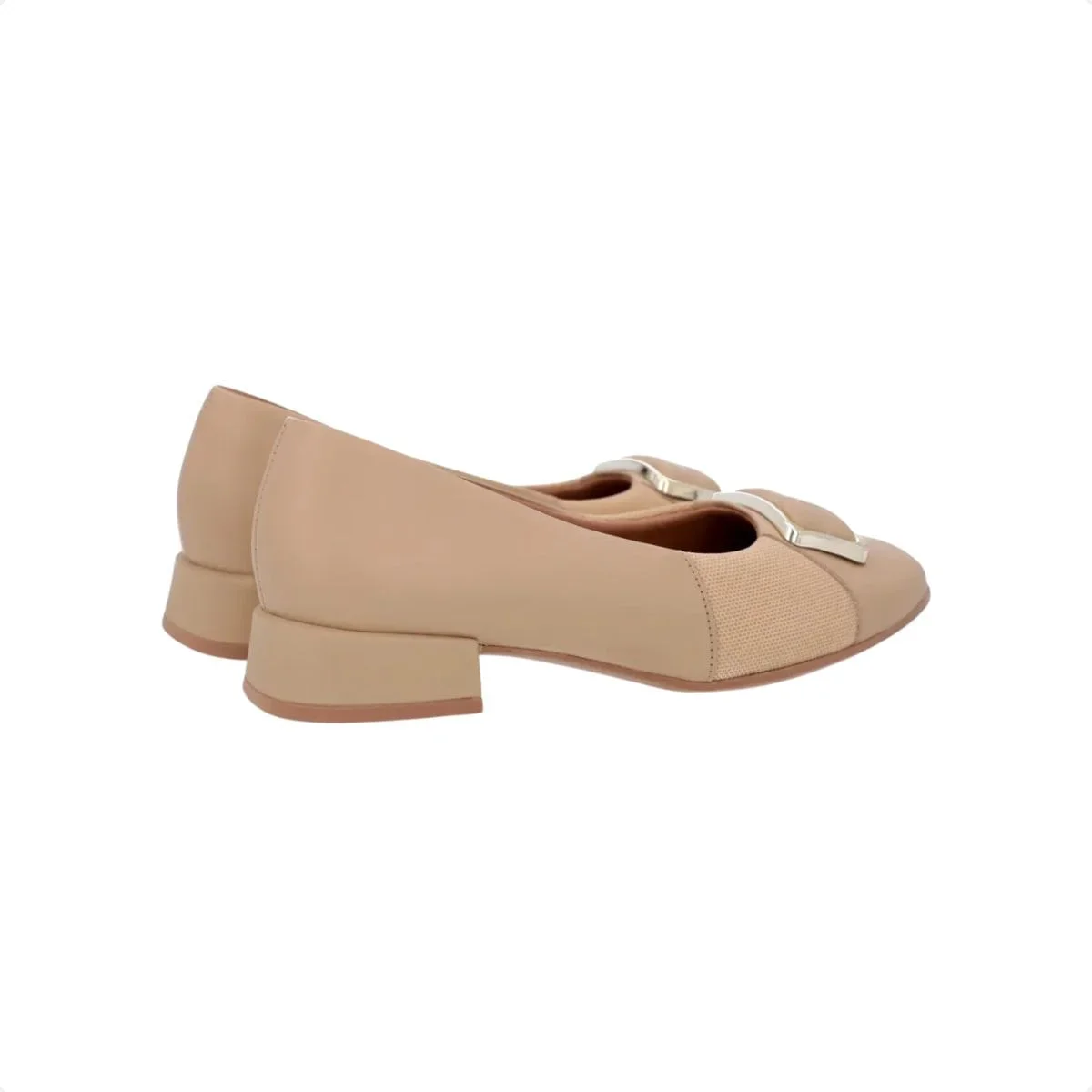 Sapato Feminino Salto Médio Grosso Usaflex Blush Bege 3
