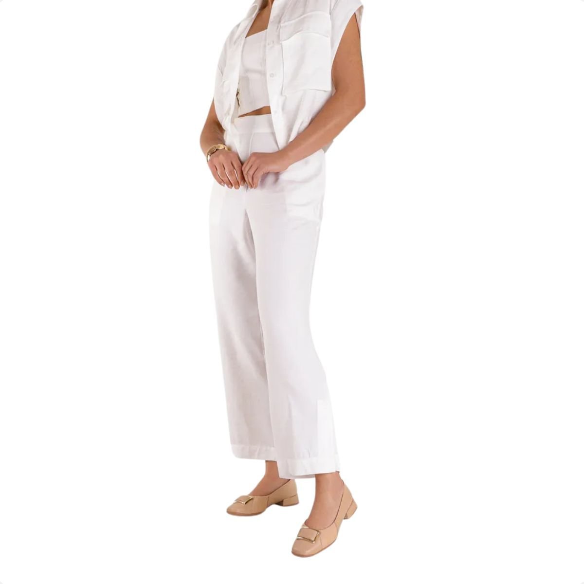 Sapato Feminino Salto Médio Grosso Usaflex Blush Bege 4