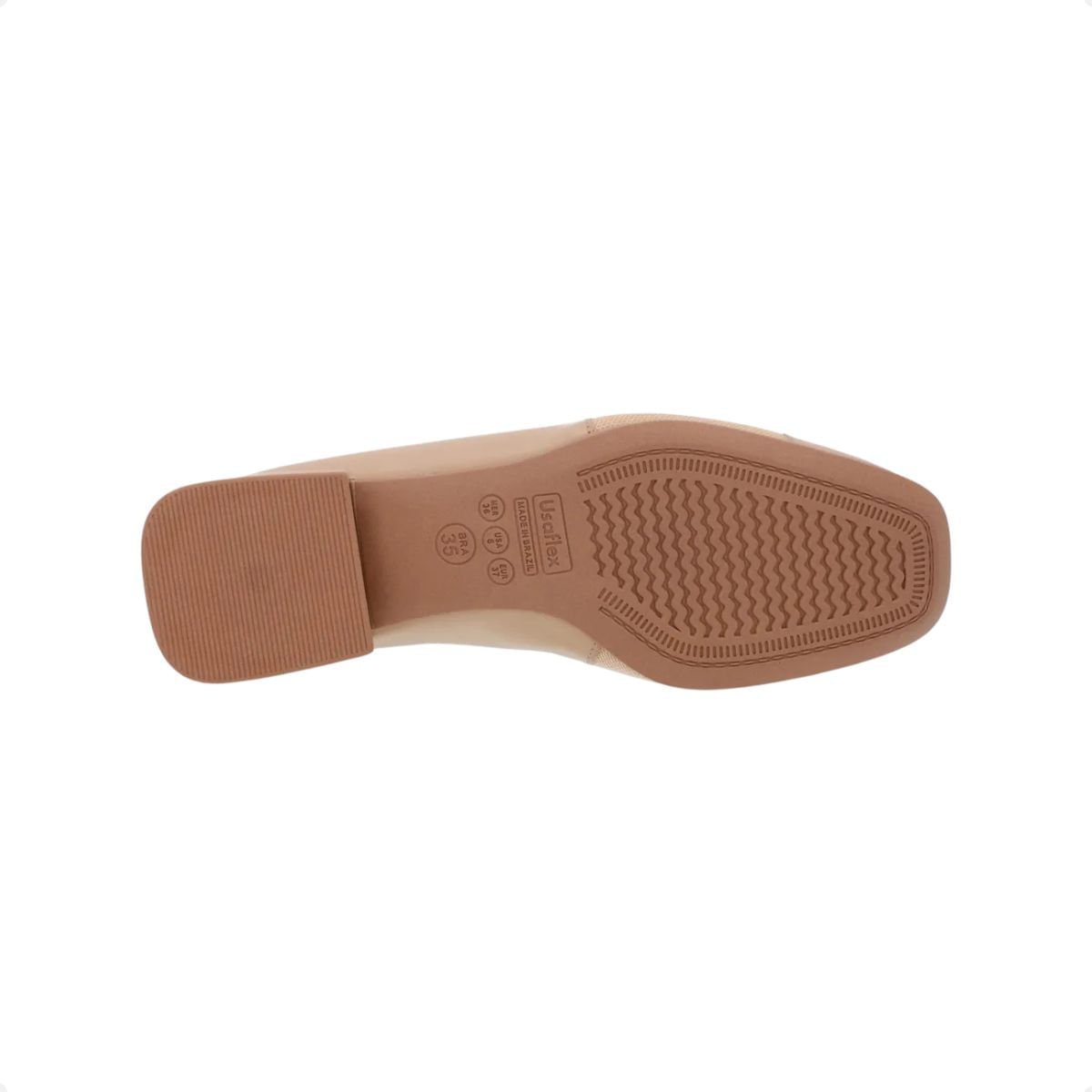 Sapato Feminino Salto Médio Grosso Usaflex Blush Bege 5