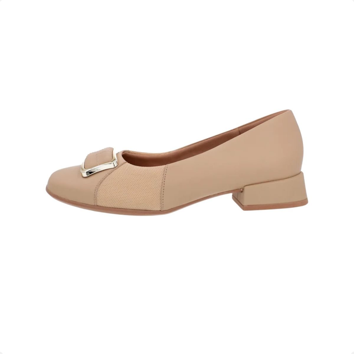 Sapato Feminino Salto Médio Grosso Usaflex Blush Bege 7