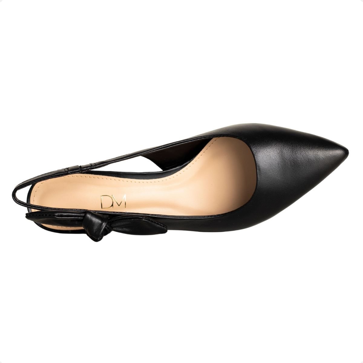 Slingback Elegance Dm Preto Preto 4