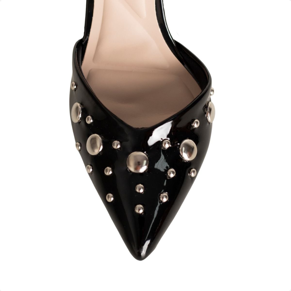 Scarpin Preto Com Metais Dm Preto 3