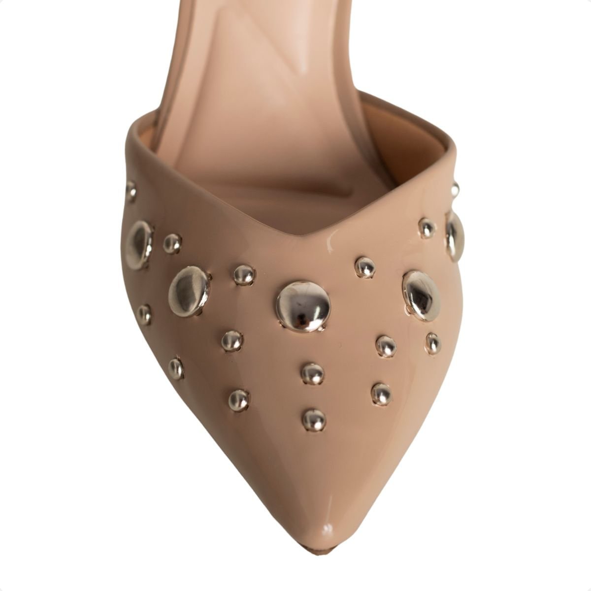 Scarpin Nude Com Metais Dm Bege 3