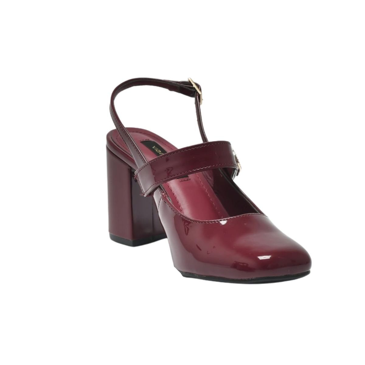 Sapato Feminino Salto Alto Grosso Via Marte Vinho Vermelho 5