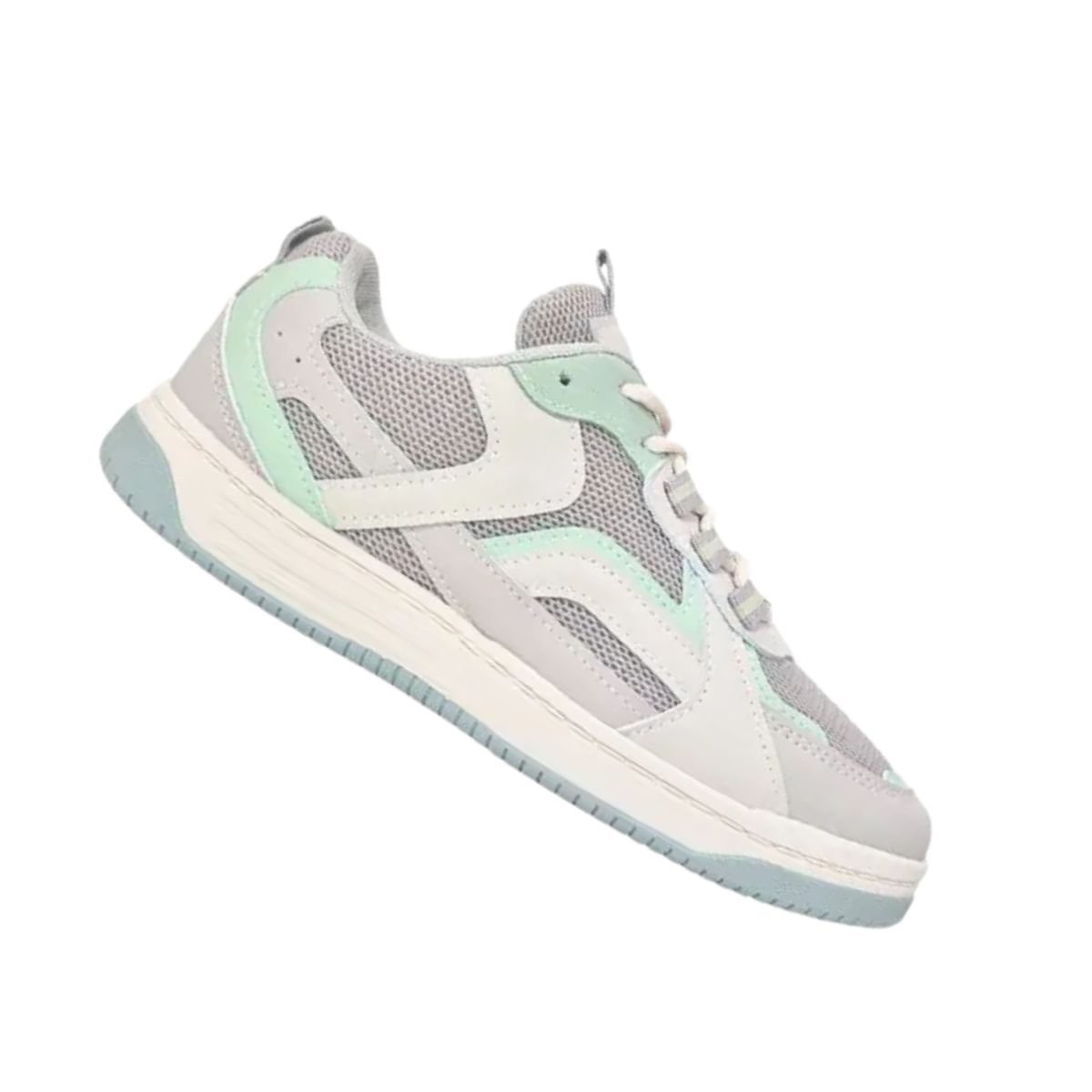 Tênis Moda Feminino Ramarim Cinza E Verde Branco 6