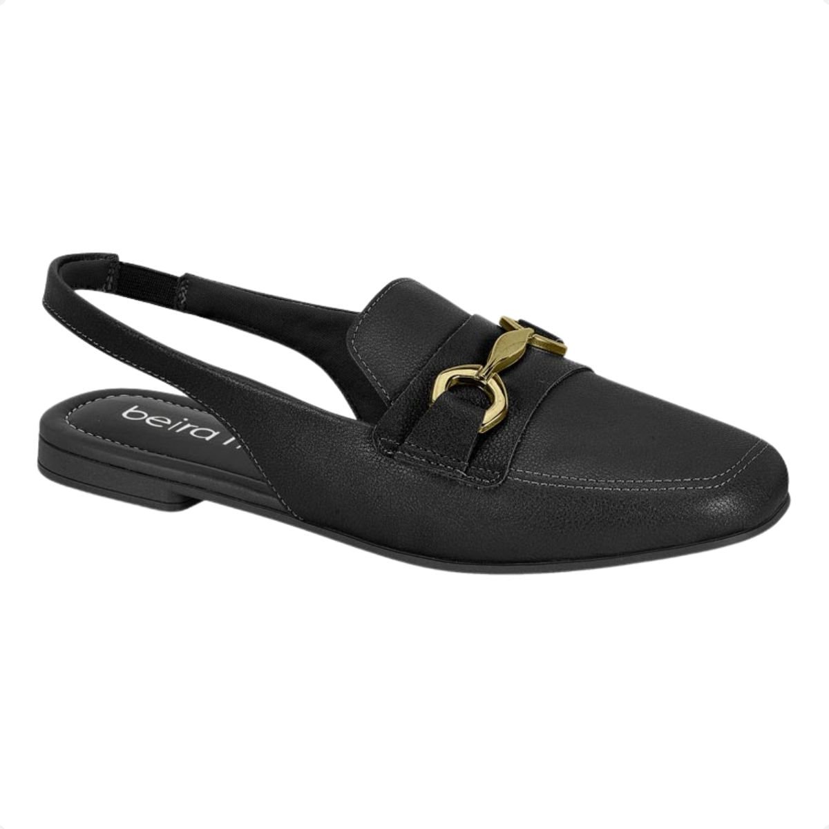 Sapato Slingbakc Feminino Preto  Beira Rio