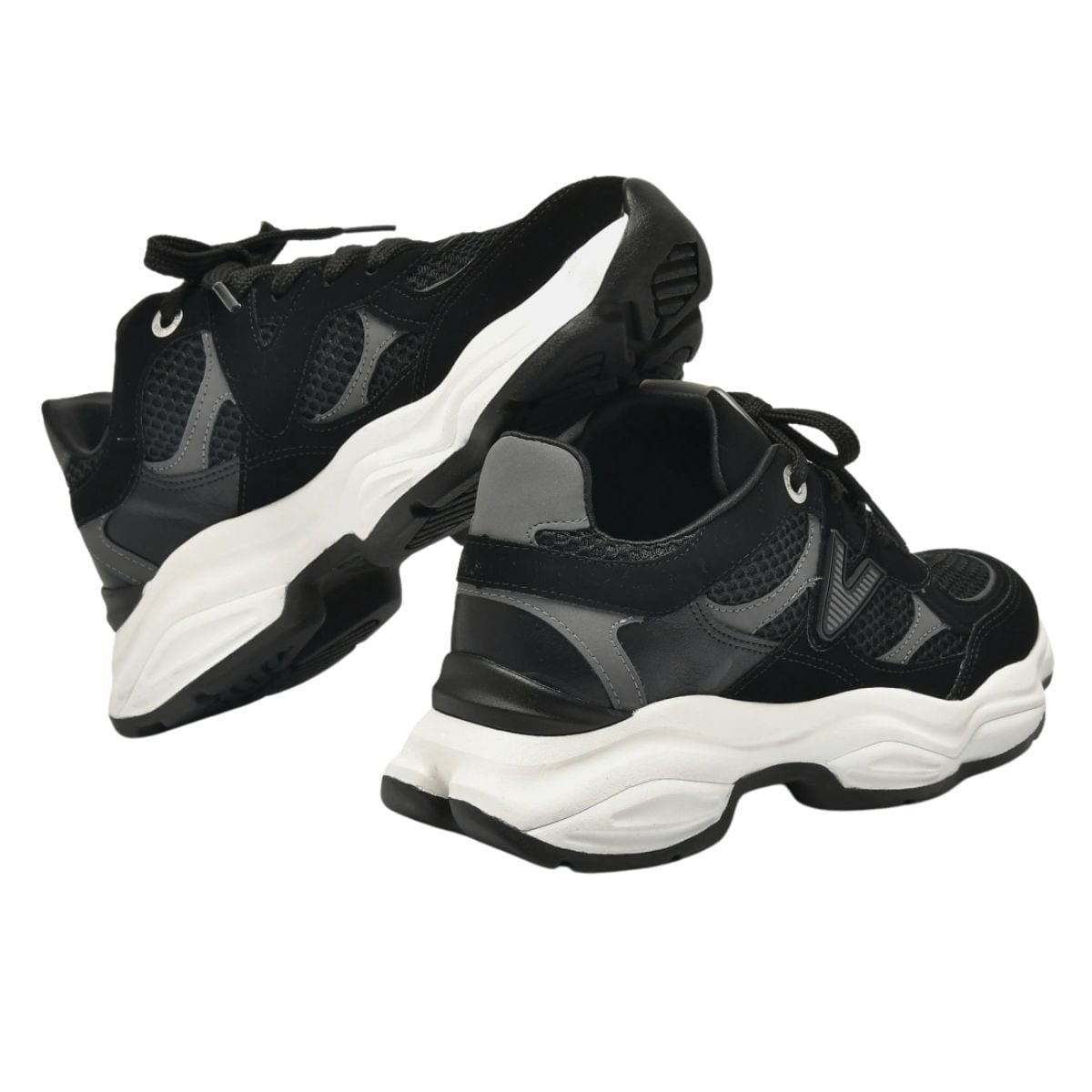 Tênis Moda Feminino Chunky Via Marte Preto Preto 4