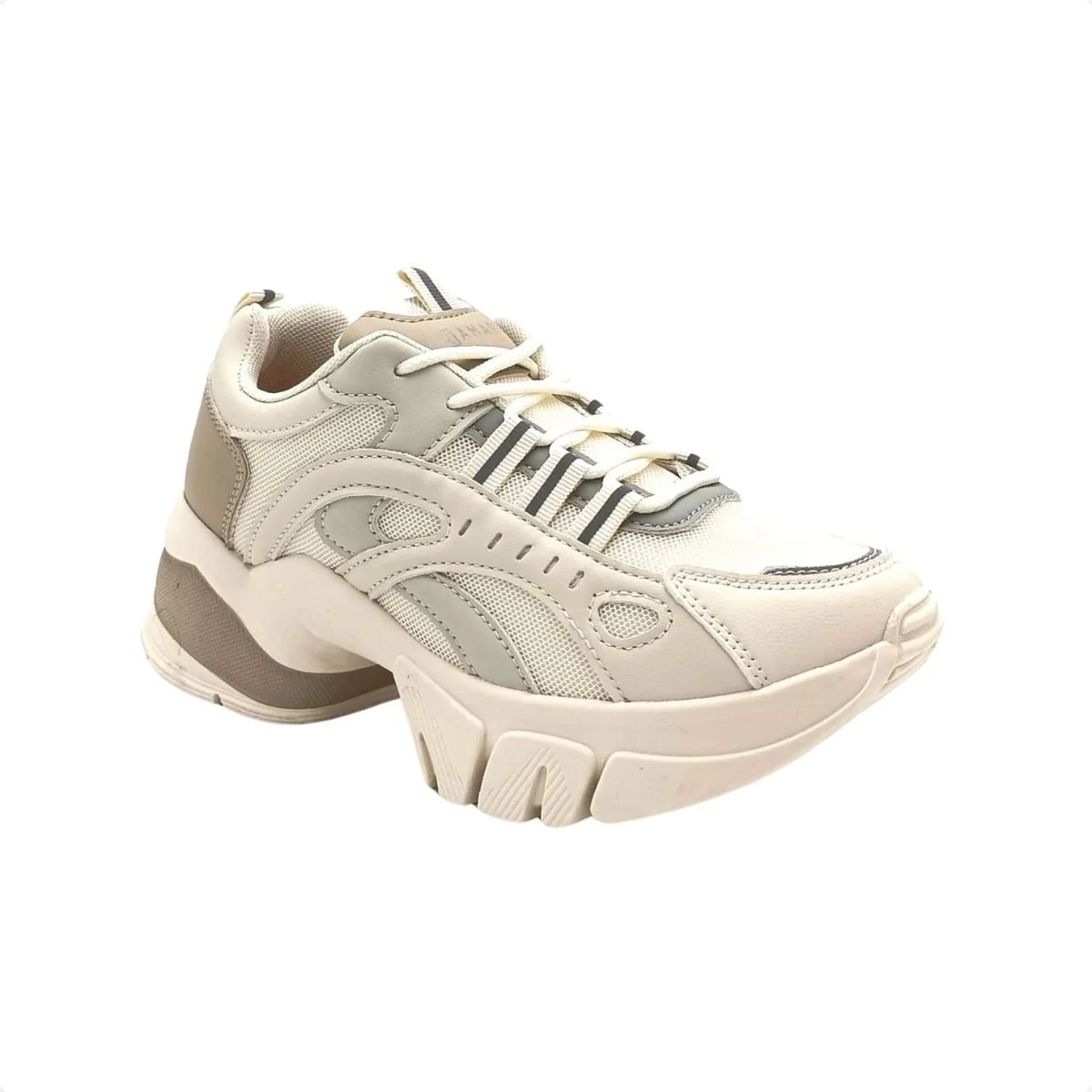 Tênis Moda Feminino Casual Ramarim Bege Branco 2