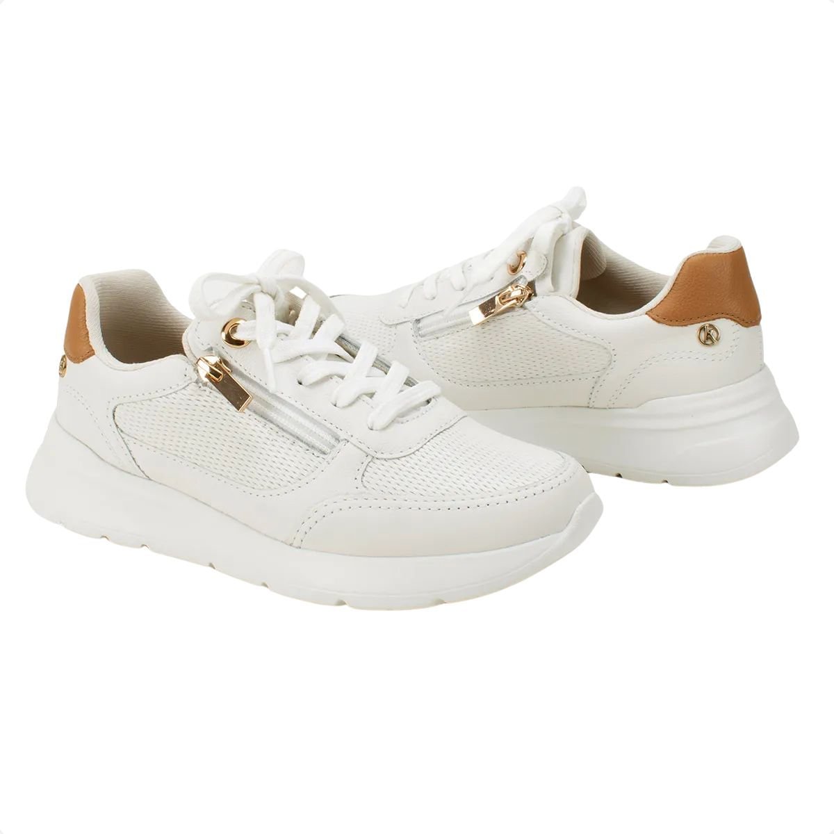 Tênis Moda Feminino Jogging Kolosh Branco Branco 3