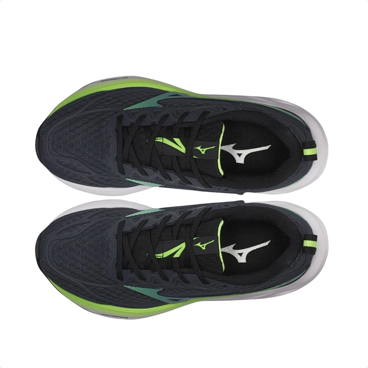 Tênis Running Infantil Mizuno Space 5 Junior Azul Cinza/Verde 2