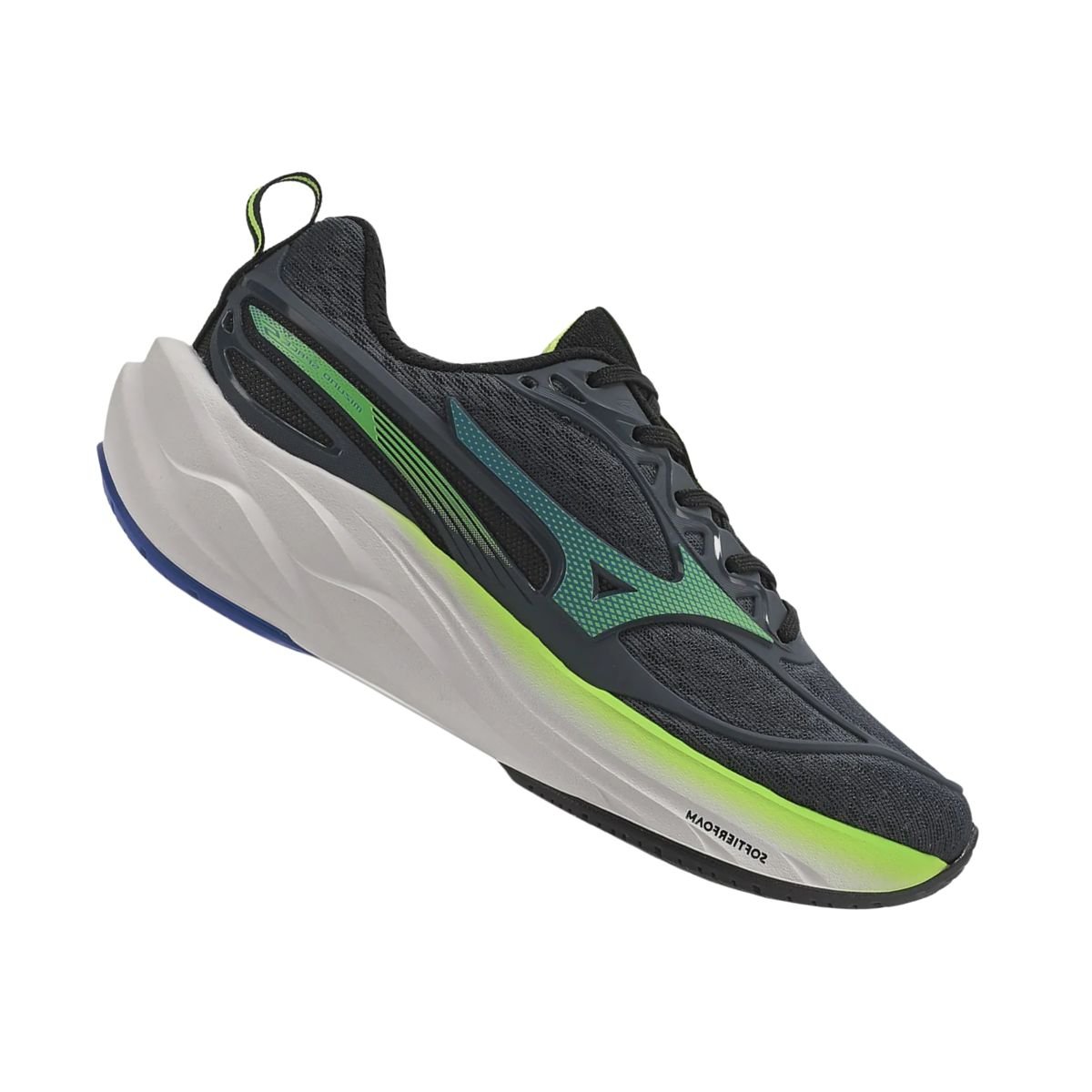 Tênis Running Infantil Mizuno Space 5 Junior Azul Cinza/Verde 7