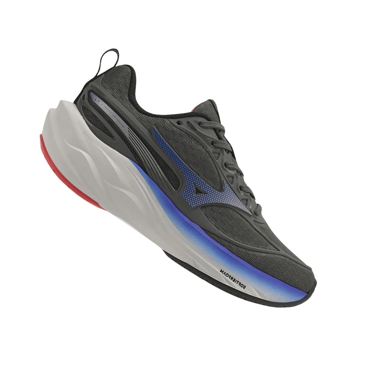 Tênis Running Infantil Mizuno Space 5 Junior Chumbo Cinza/Azul 7