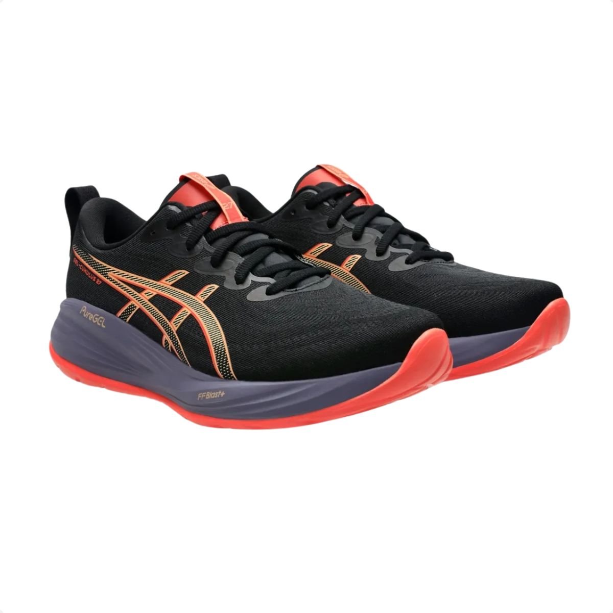 Tênis Running Masculino Asics Gel-Cumulus 27 Preto E Coral Preto 2