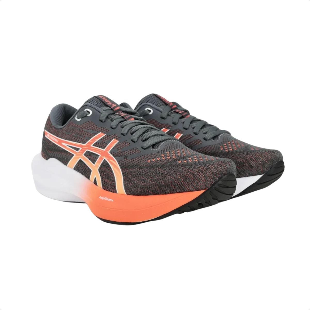 Tênis Running Feminino Asics Gel-Nagoya 7 Chumbo E Coral Cinza/Laranja 2