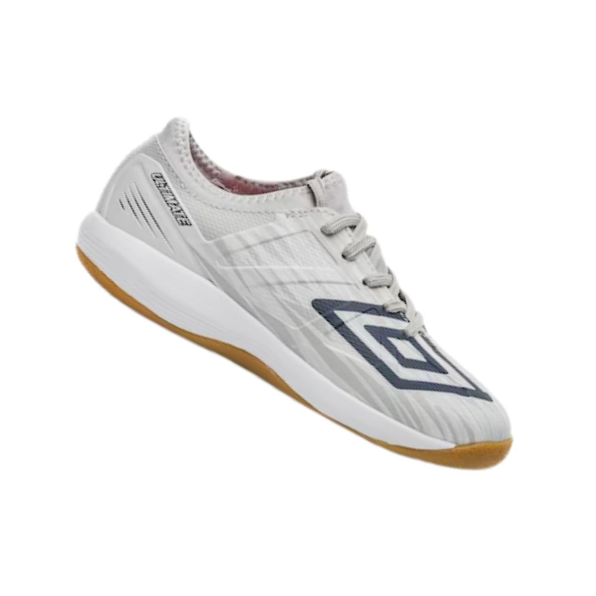 Chuteira Indoor Infantil Umbro Ultimate Jr Prata Cinza 7