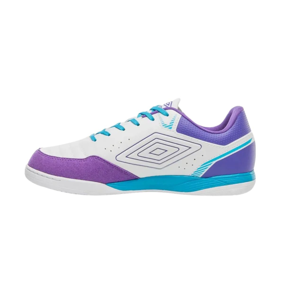 Chuteira Indoor Masculina Umbro X-Comfort Branca E Roxa Branco/Roxo/Azul 5
