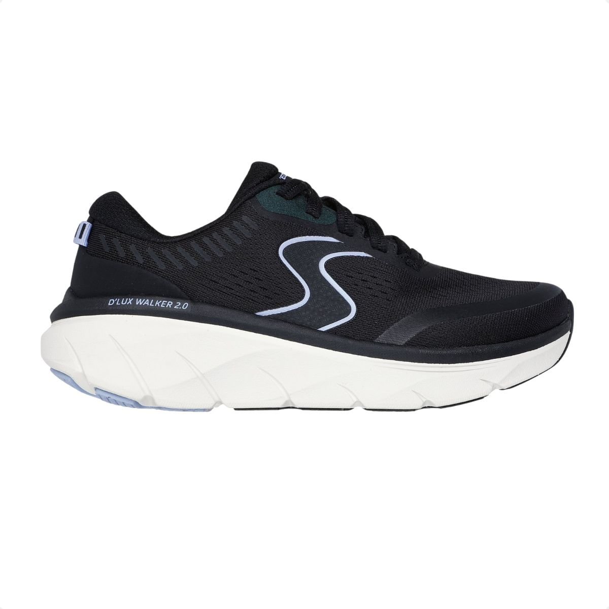 Tênis Running Feminino Skechers De Lux Walker 2.0 Preto Azul 1