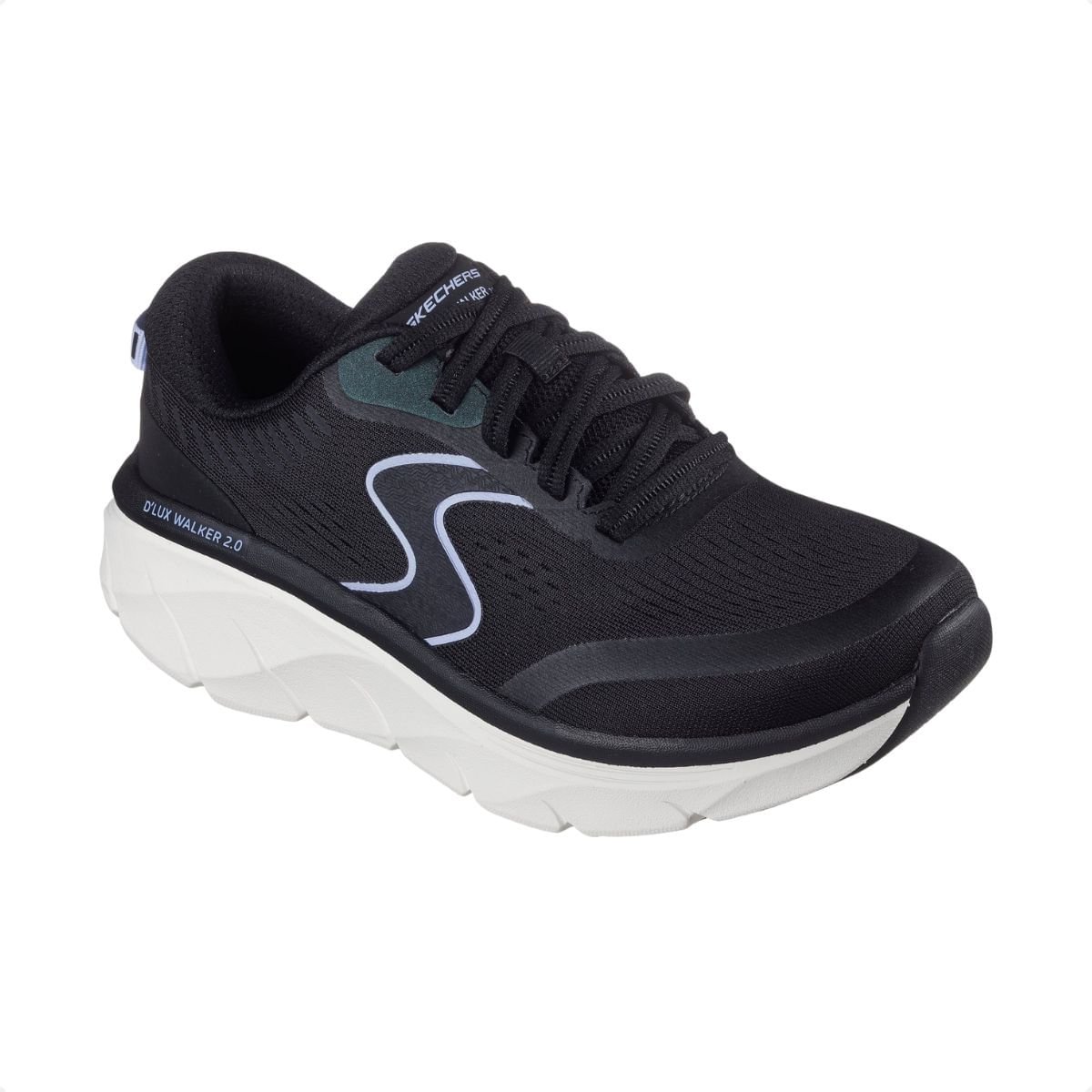 Tênis Running Feminino Skechers De Lux Walker 2.0 Preto Azul 2