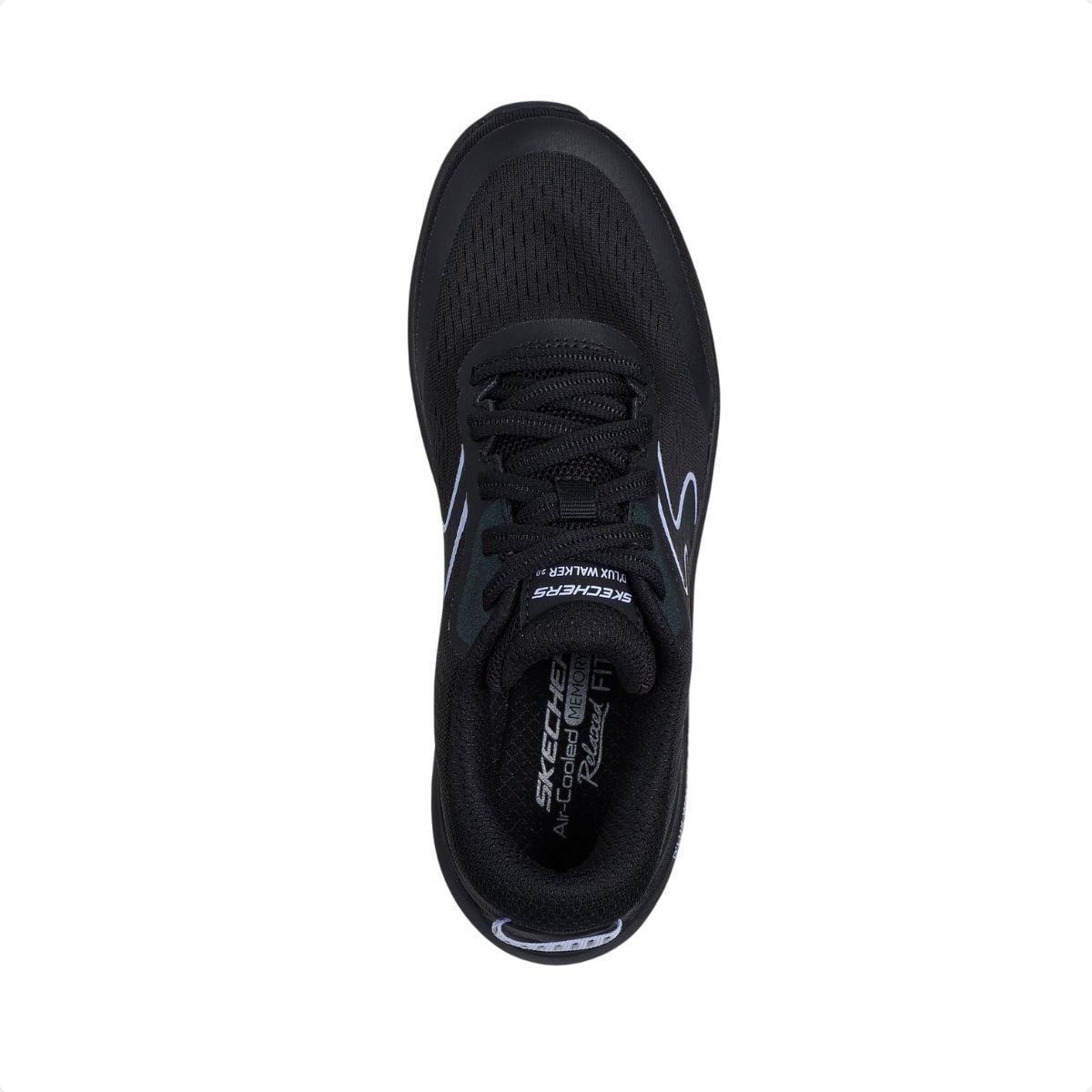 Tênis Running Feminino Skechers De Lux Walker 2.0 Preto Azul 3