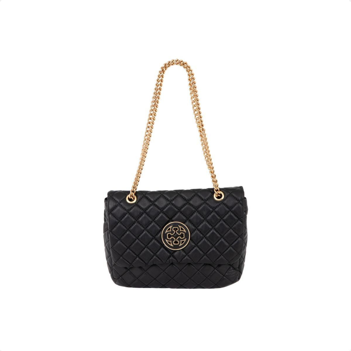 Bolsa Feminina Capodarte Matelassê Com Corrente Preto 2