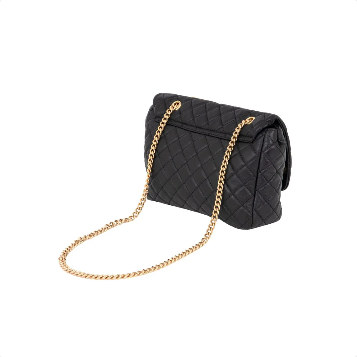 Bolsa Feminina Capodarte Matelassê Com Corrente Preto 3