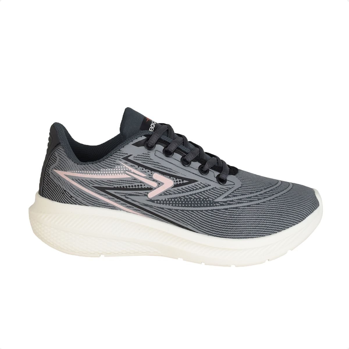 Tênis Feminino Running Box 200 Preto E Rosa Preto