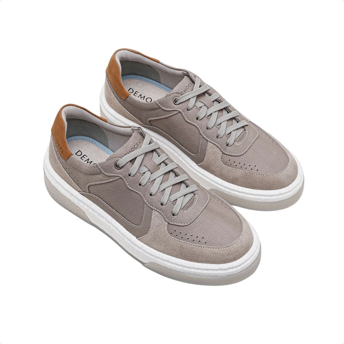 Sapatênis Masculino Democrata Denim Beat Cinza Cinza 2