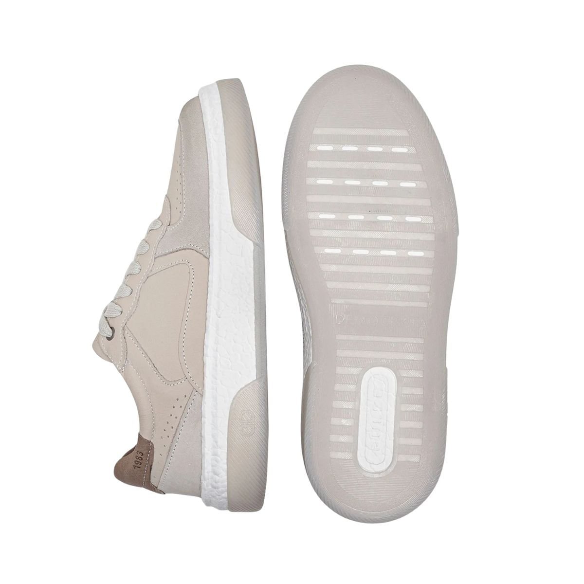 Sapatênis Masculino Democrata Denim Beat Pulse Off White Bege 4