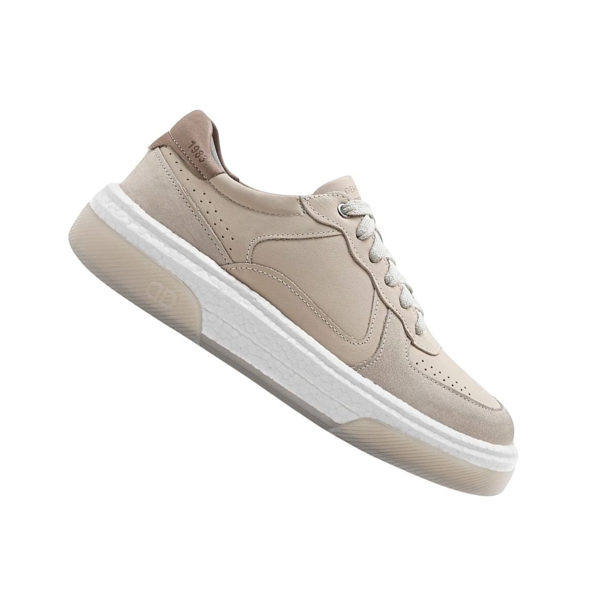 Sapatênis Masculino Democrata Denim Beat Pulse Off White Bege 6