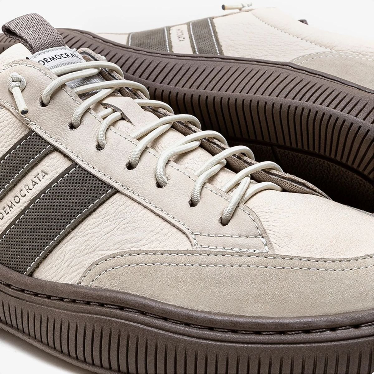 Sapatênis Masculino Democrata Denim Vibe Creme Creme/Neve 4