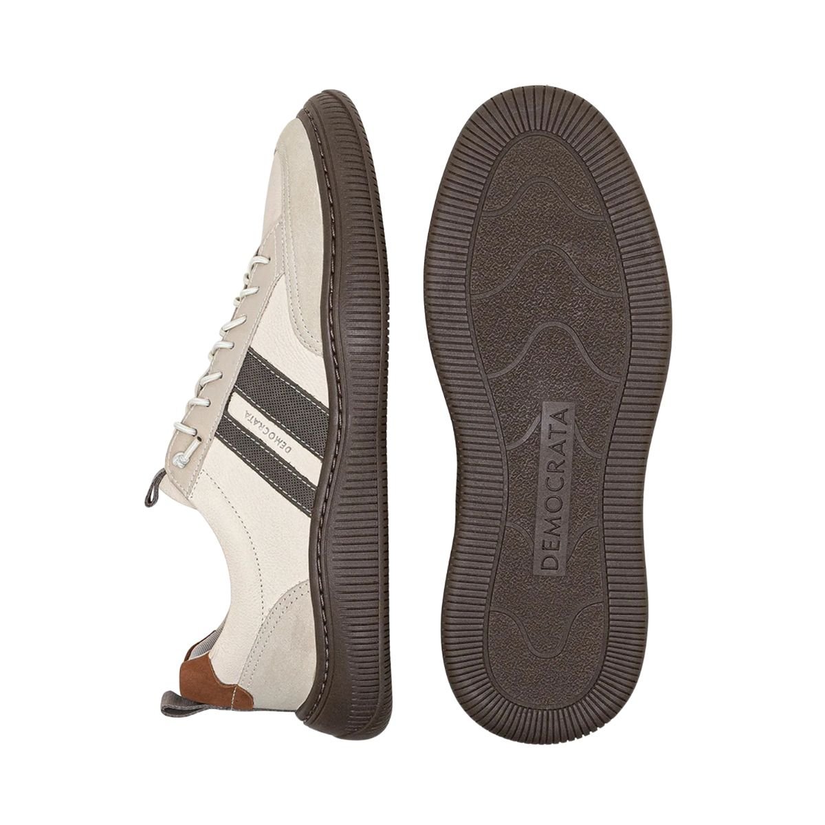 Sapatênis Masculino Democrata Denim Vibe Creme Creme/Neve 5