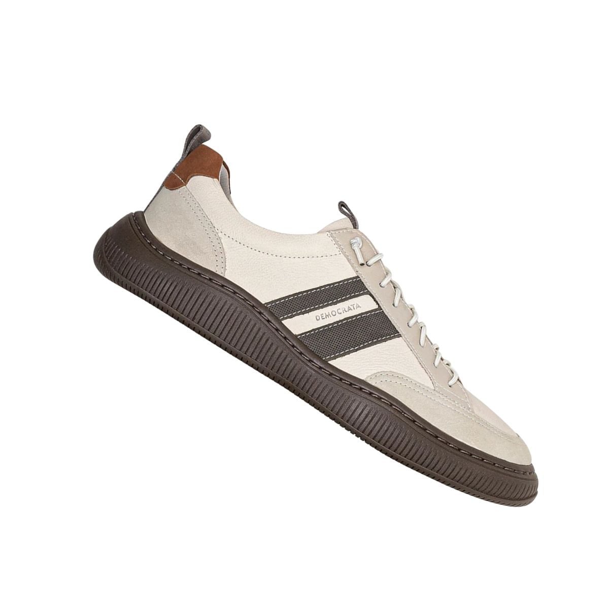 Sapatênis Masculino Democrata Denim Vibe Creme Creme/Neve 7
