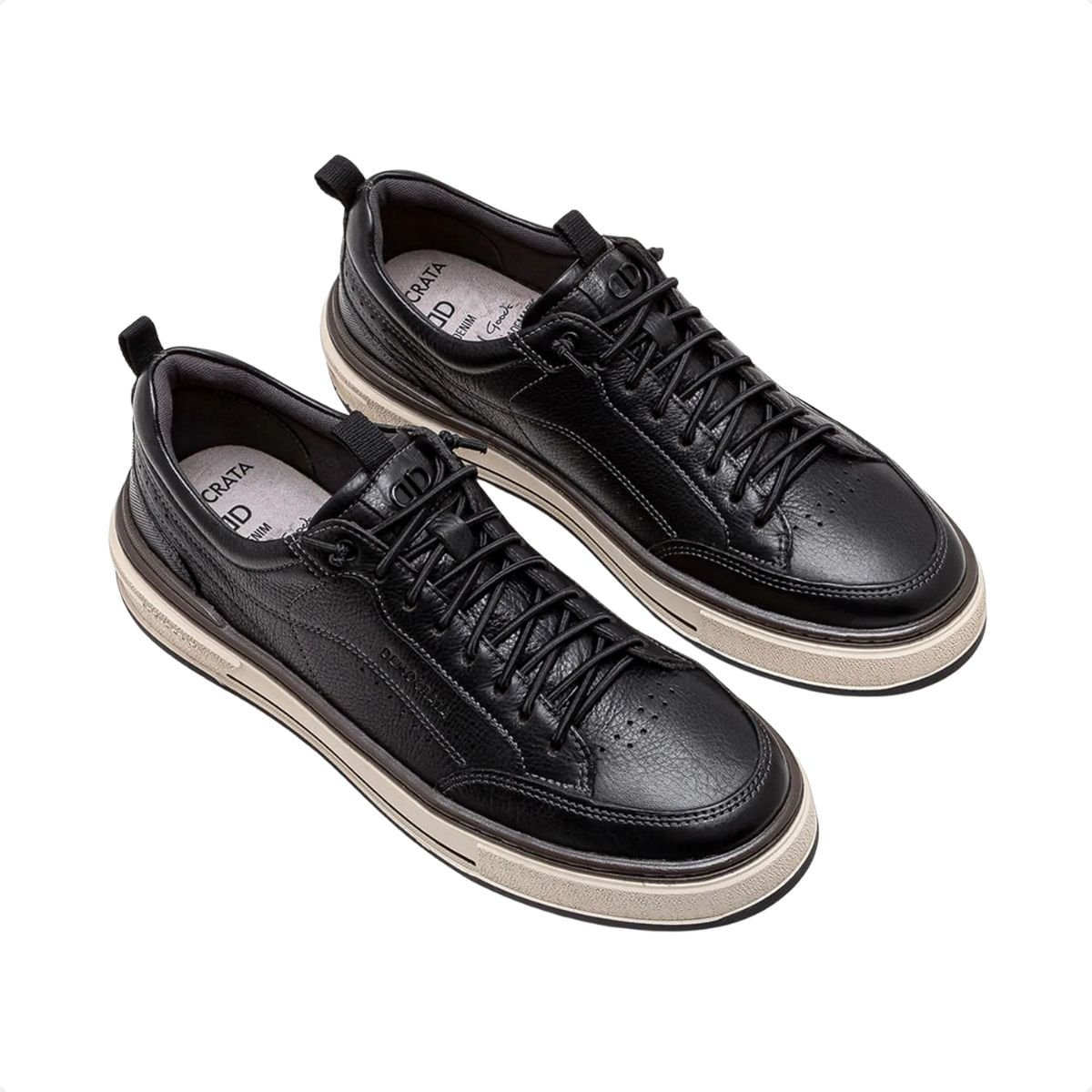 Sapatênis Masculino Democrata Denim Foster Preto Preto 2