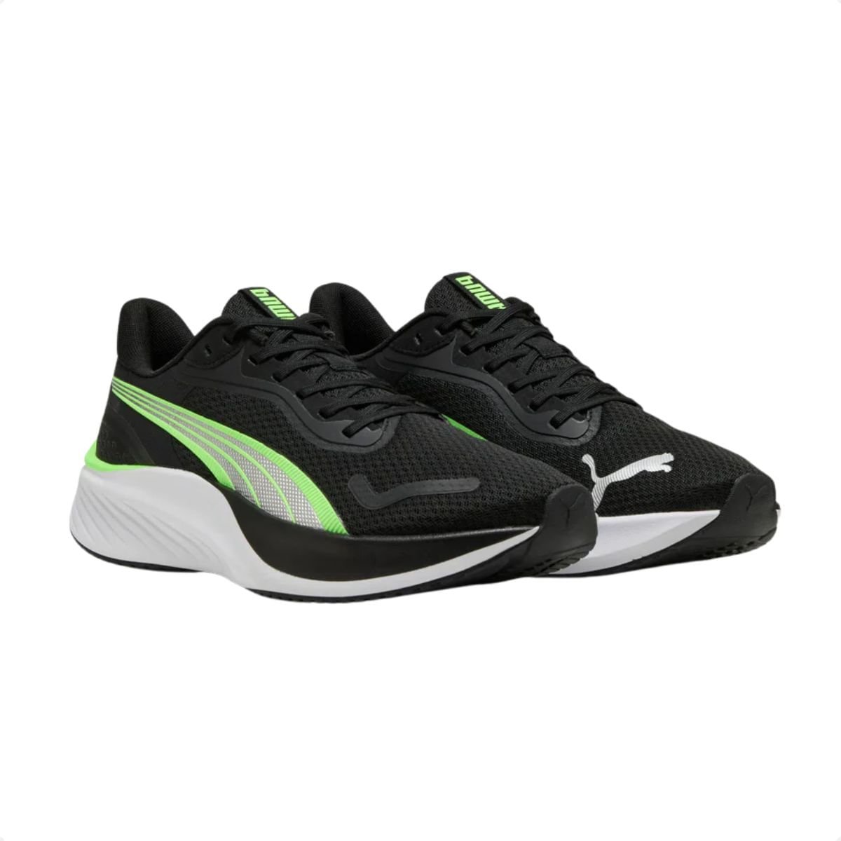 Tênis Running Masculino Puma Pounce Lite Preto E Verde Preto/Verde 2