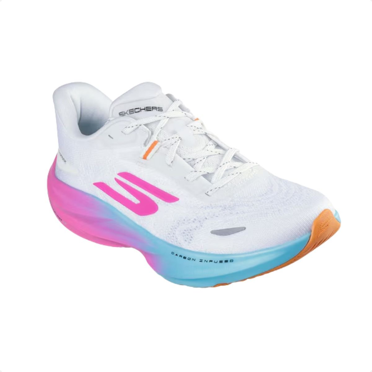 Tênis Running Feminino Skechers Skx Aero Spark Branco Branco/Rosa/Azul 2