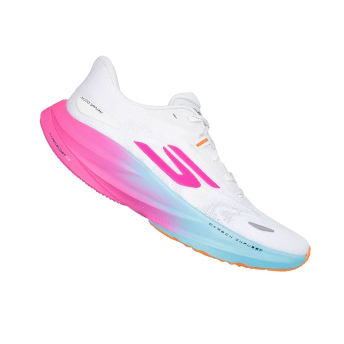 Tênis Running Feminino Skechers Skx Aero Spark Branco Branco/Rosa/Azul 7