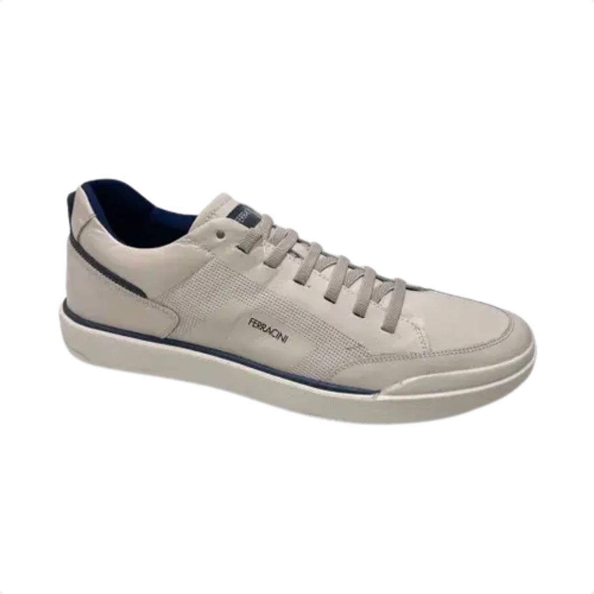 Sapatênis Masculino Ferracini Em Couro Off White Branco 2