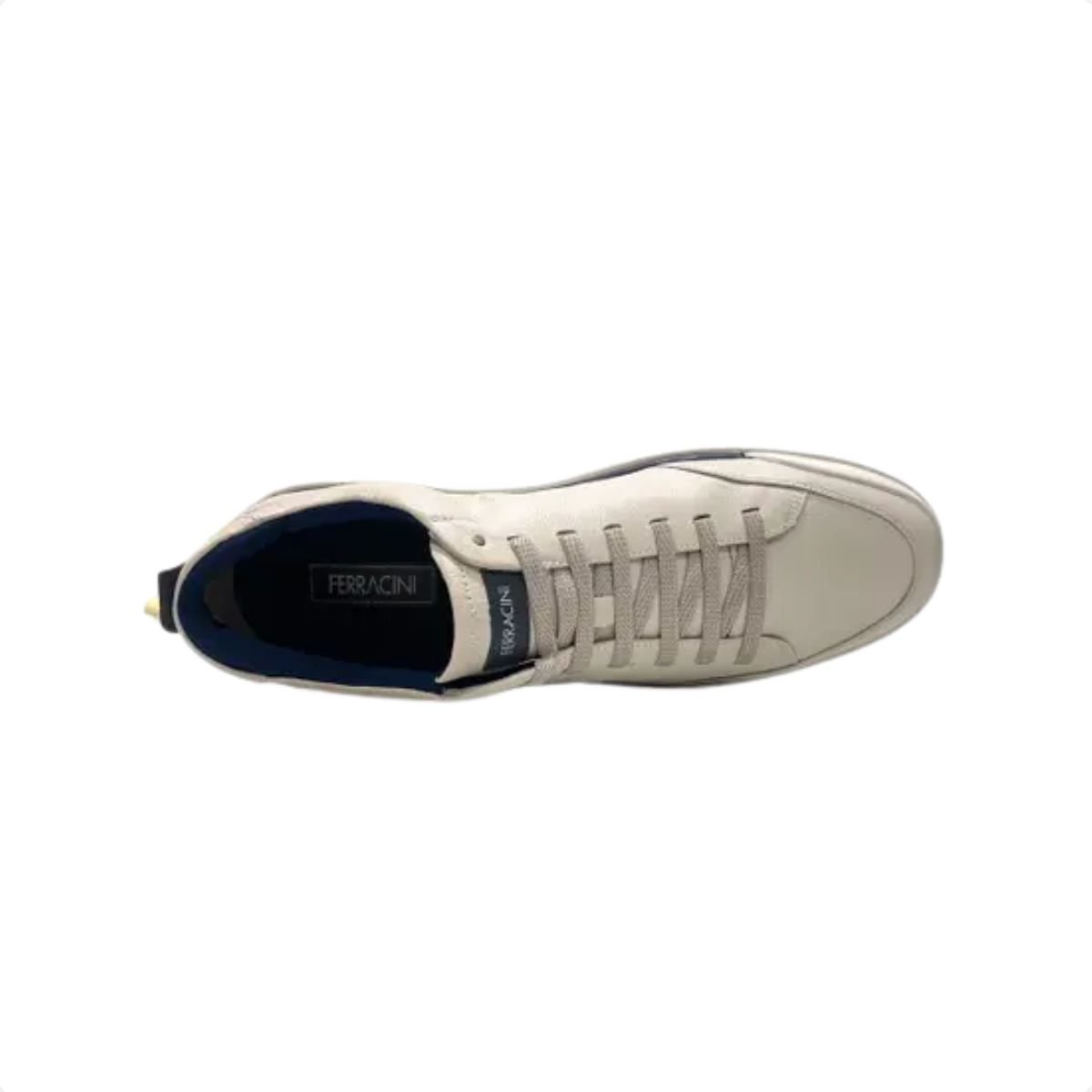 Sapatênis Masculino Ferracini Em Couro Off White Branco 3