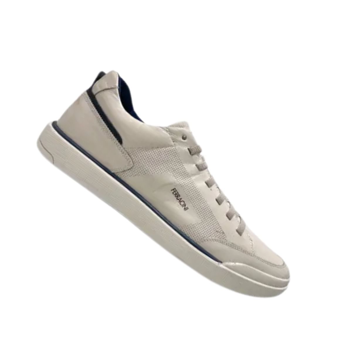 Sapatênis Masculino Ferracini Em Couro Off White Branco 7