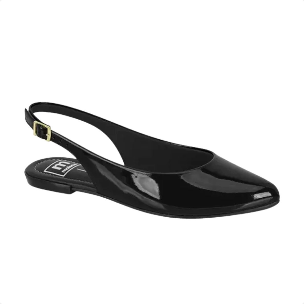 Sapato Adulto Feminino Bico Fino Moleca Preto Preto 2