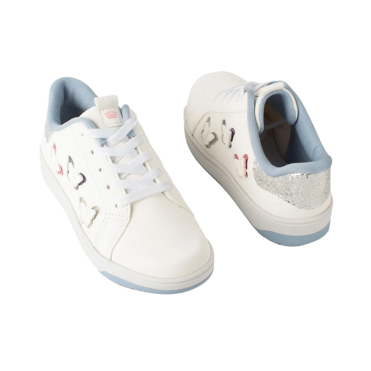 Tênis Casual Infantil Pink Cats Branco E Azul Branco 4