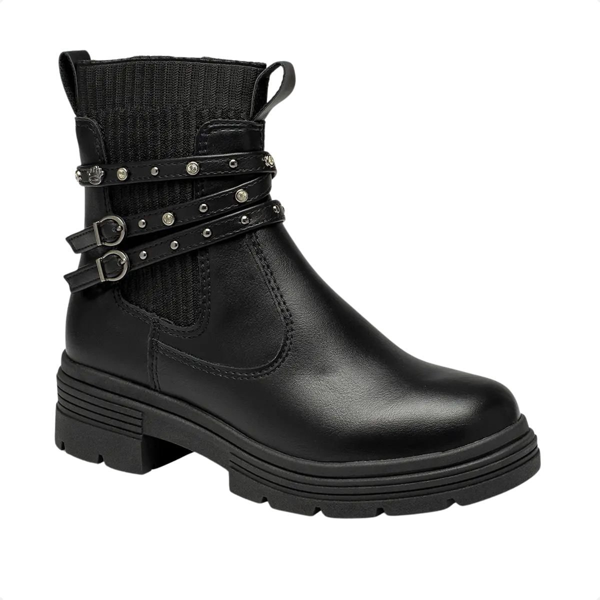 Bota Infantil Coturno Cano Curto Pink Cats Preta Preto 2