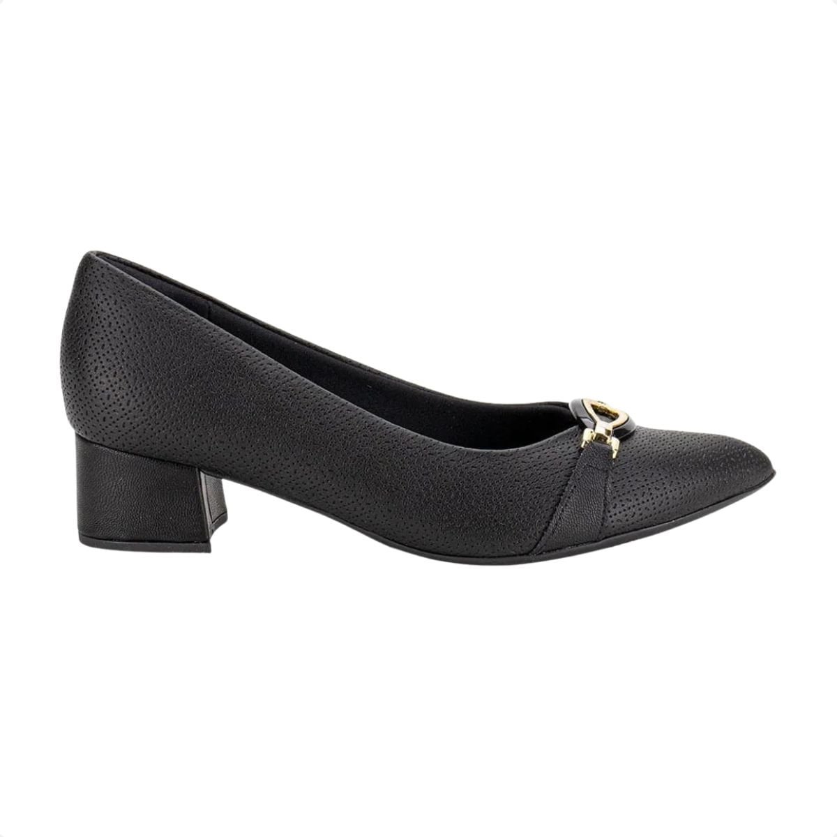 Sapato Feminino Salto Médio Grosso Piccadilly Preto Preto 7