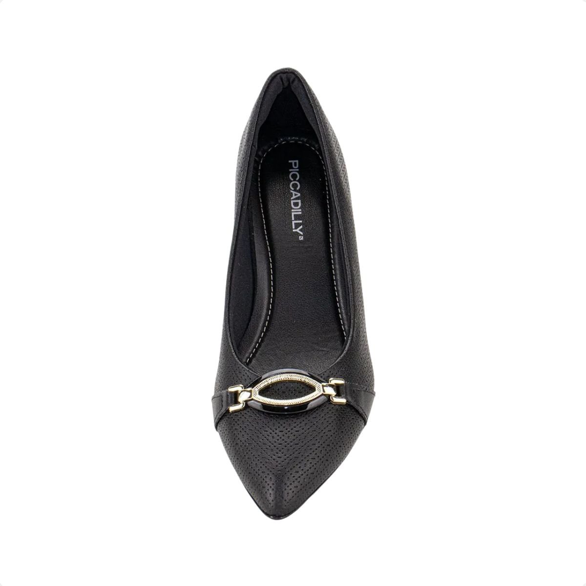 Sapato Feminino Salto Médio Grosso Piccadilly Preto Preto 2