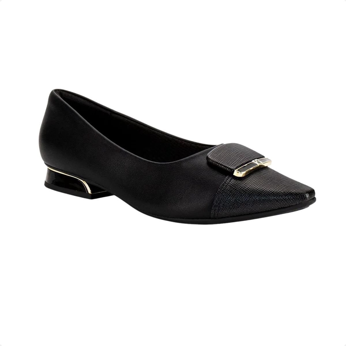 Sapatilha Feminina Bico Fino Piccadilly Preta Preto 2