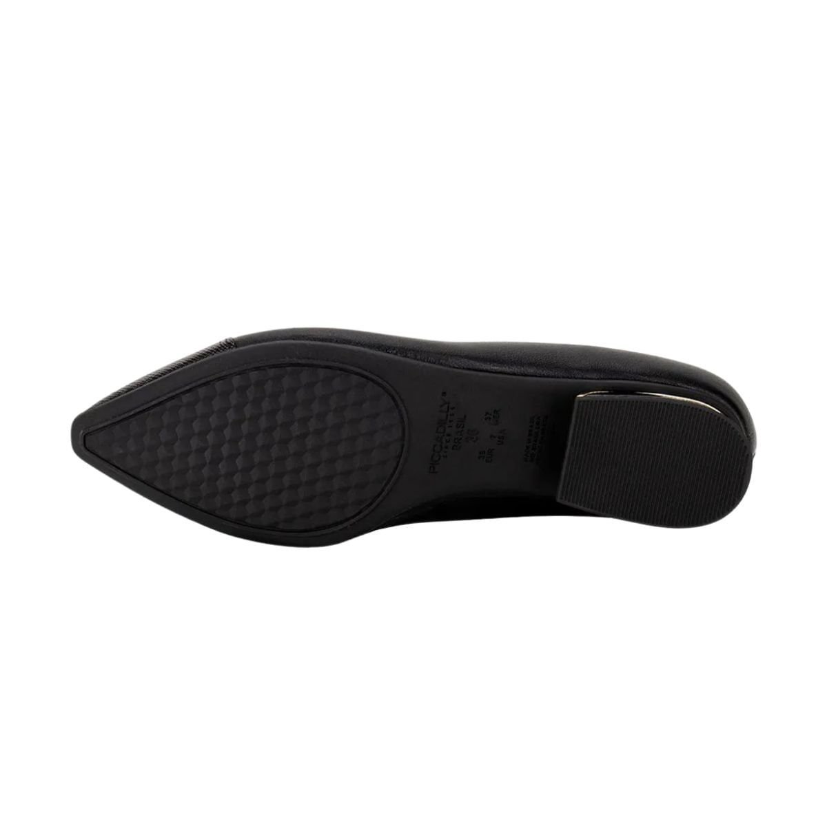 Sapatilha Feminina Bico Fino Piccadilly Preta Preto 4