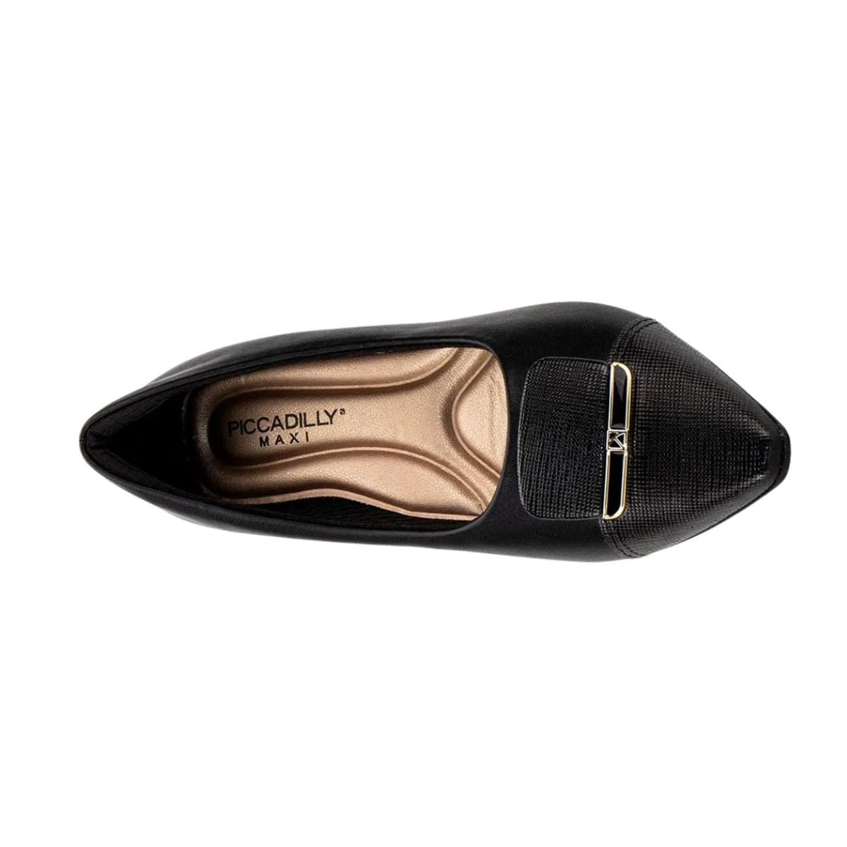 Sapatilha Feminina Bico Fino Piccadilly Preta Preto 6