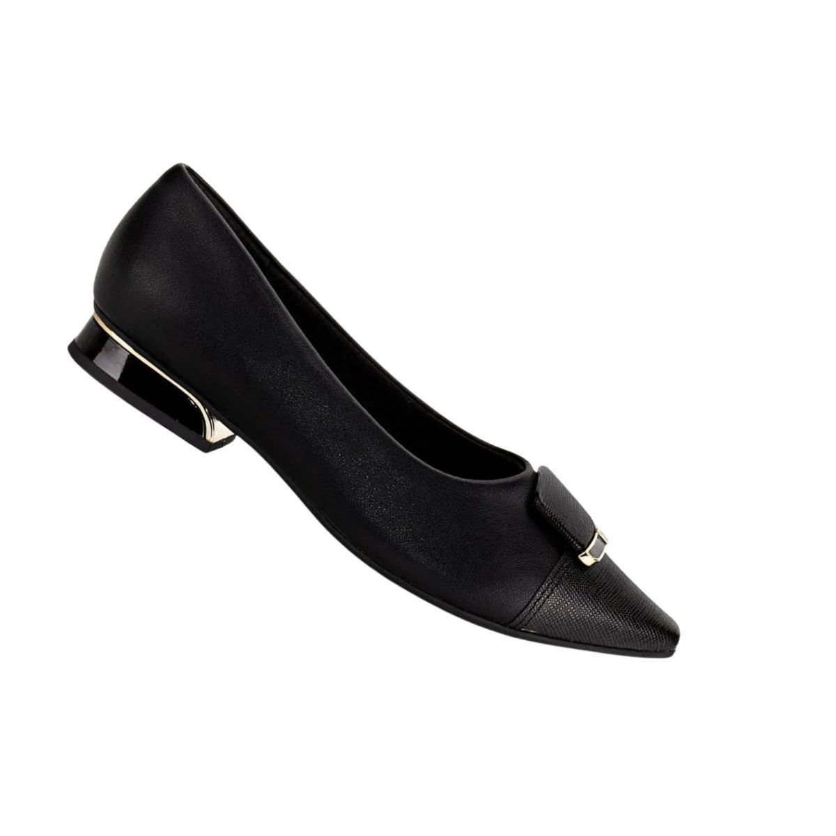 Sapatilha Feminina Bico Fino Piccadilly Preta Preto 7