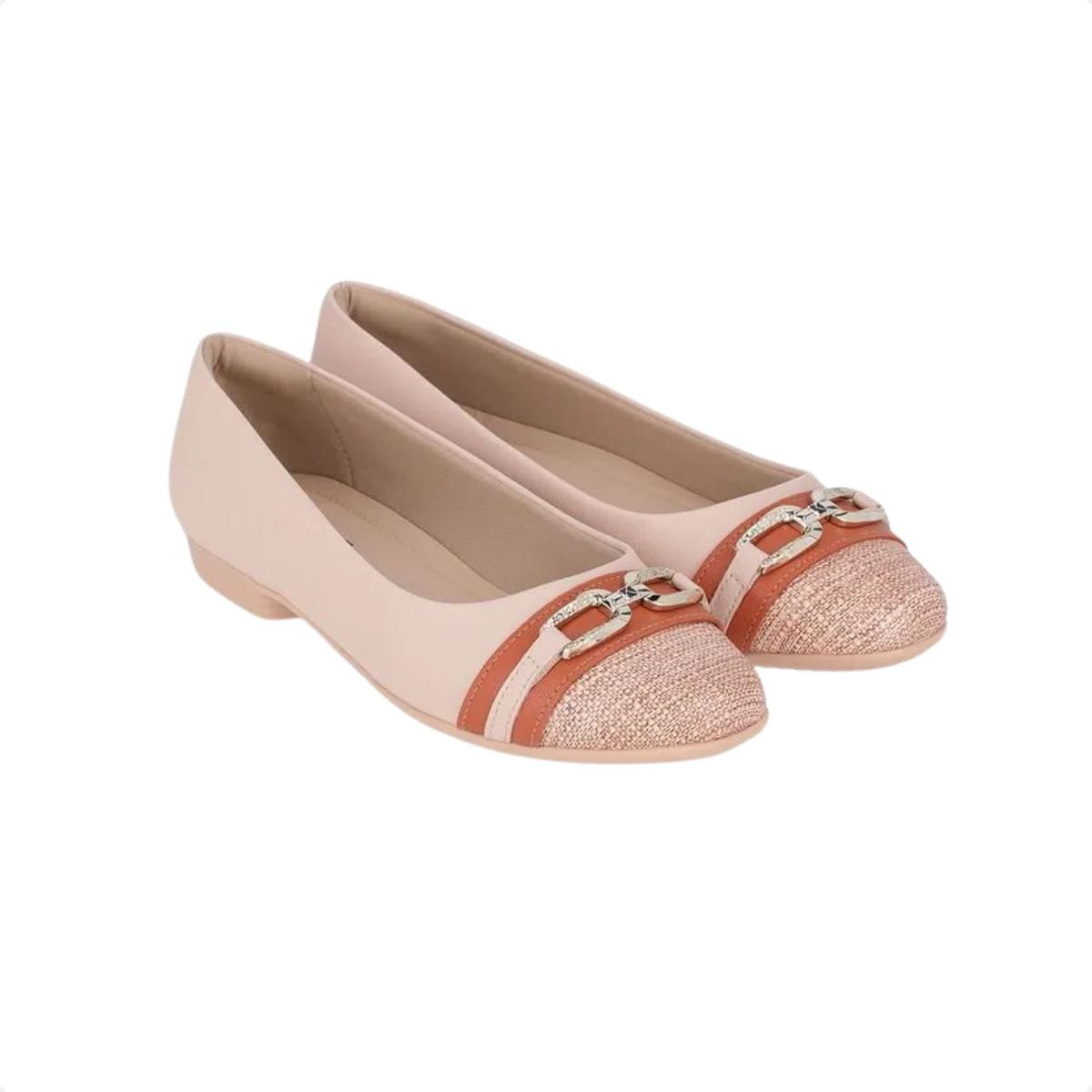 Sapatilha Feminino Bico Quadrado Raquel Piccadilly Nude Rosa 2