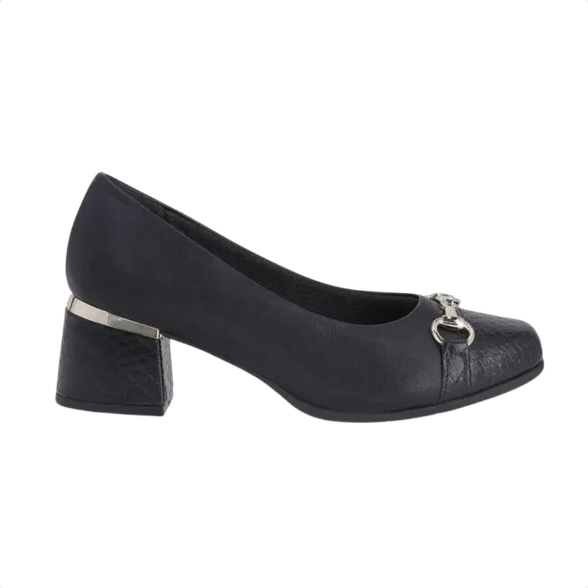 Sapato Feminino Salto Médio Grosso Piccadilly Preto Preto 1